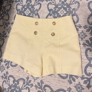 Zara ButterYellow Textured Women Shorts